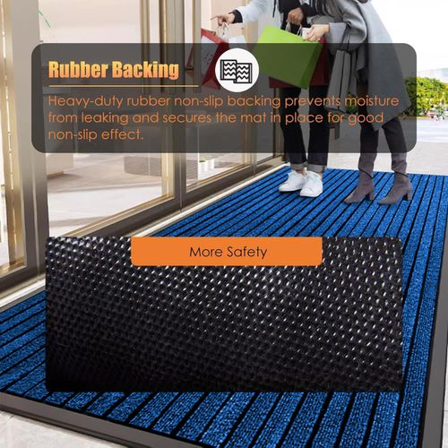 Non Slip Rubber Door Mat Heavy Duty Washable Rug Indoor Outdoor Welcome Door Mat — image 4