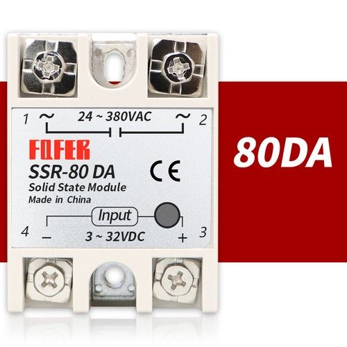 Single Phase Solid State Relay Module DC - AC SSR 10DA - 100DA 3-32VDC 24-380VAC