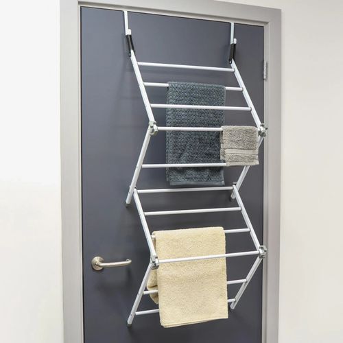 Over Door Clothes Airer Utility Caravan Towel Clothes Drying Rack Hanger Compact — image 4