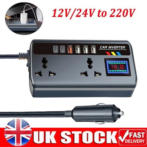 Car Inverter Outlet Car Converter To Outlet Plug 12V/24V To 220V Serviceable UK.