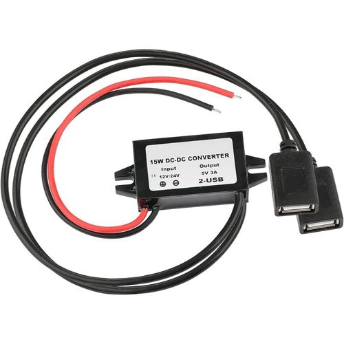 DC-DC Converter Module 12V to 5V 15W Double USB Step Down Power Output Adapter — image 1