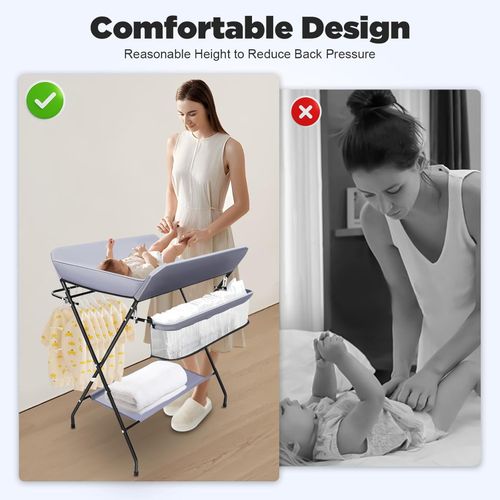 Folding Baby Changer Unit Changing Organizer Table Nappy Diaper With Storage — image 6