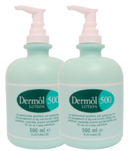 Dermol Lotion 500ml  x2 - Treats/Prevents Dry & Itchy Skin, In Eczema/Dermatitis — image 3
