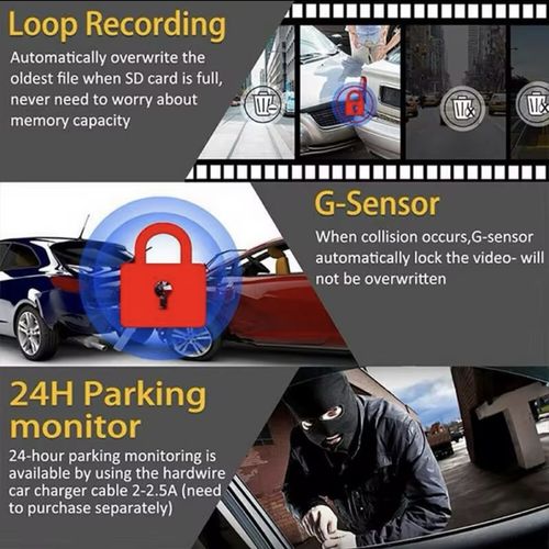 Dual Lens 1080P Car Dash Cam Recorder G Sensor DVR Front and Rear Camera Video — image 21