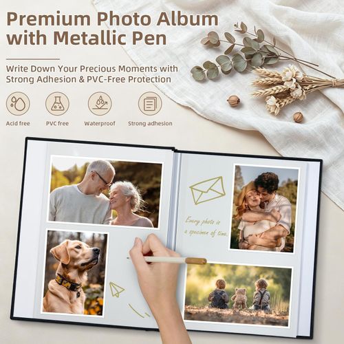 Black Linen Self Adhesive Photo Album 40 Pages 29x26.7cm Scrapbook for 6x4 5x7 — image 4