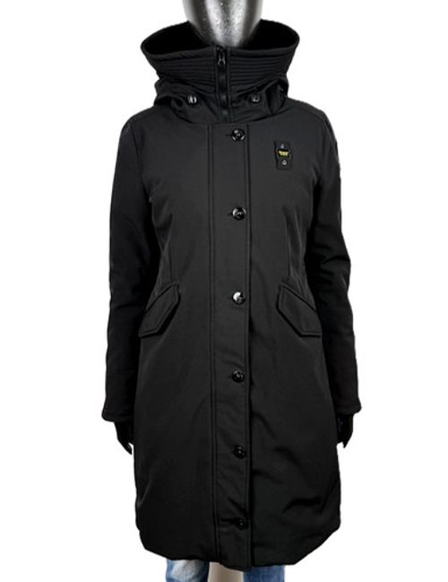 Blauer USA Women's Long Down Jacket M Black Duck Down Parka Winter Hood