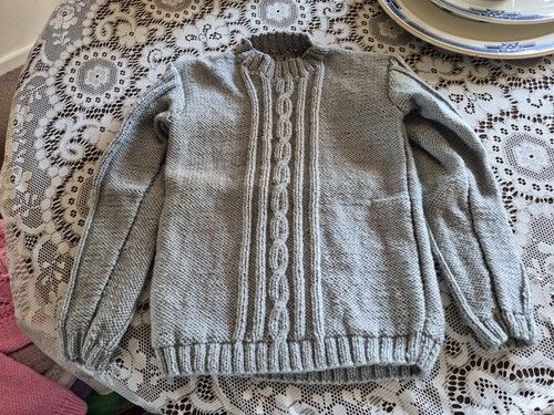 Brand New Hand Knitted Grey Junoer 24" Chest