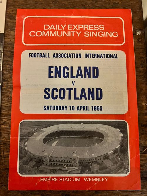 1965 JACK CHARLTON DEBUT England vs Scotland Programme Ticket & Song Sheet — image 4