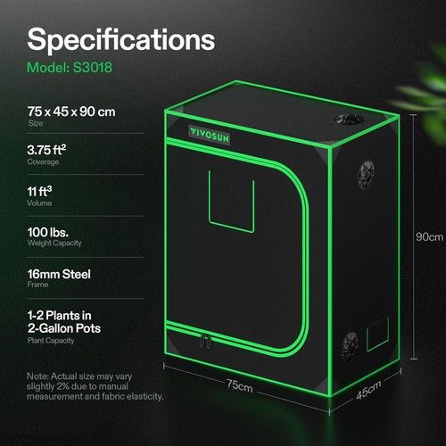 VIVOSUN Indoor grow tent High Reflective Mylar Non Toxic Oxford Fabric