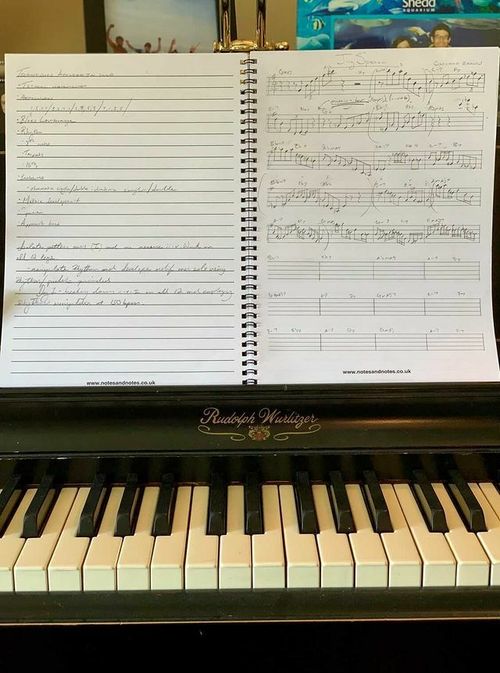 A4 Music Composition Notebook 8 Manuscript Staves and Lined Note Paper Piano — image 4