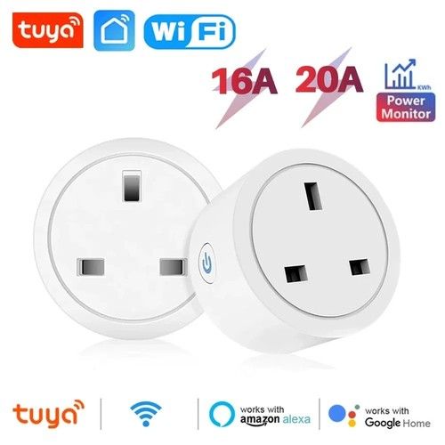 4X Tuya 20A Smart WiFi Plug UK Power Monitor Wireless UK Socket Google Alexa