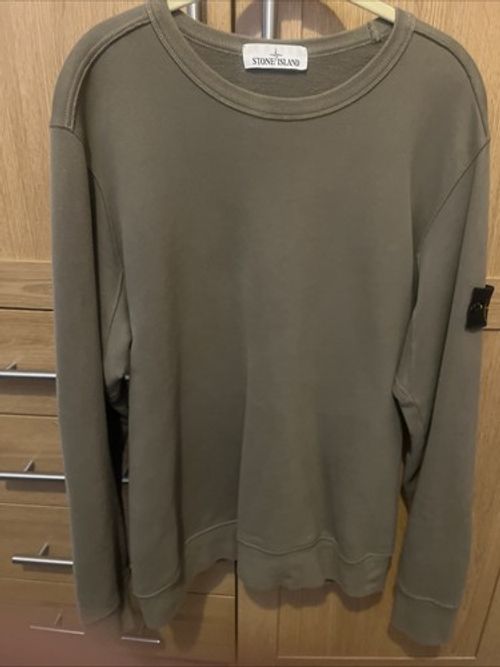 Stone Island Men's Jumper Sweatshirt Olive Green, Size Large