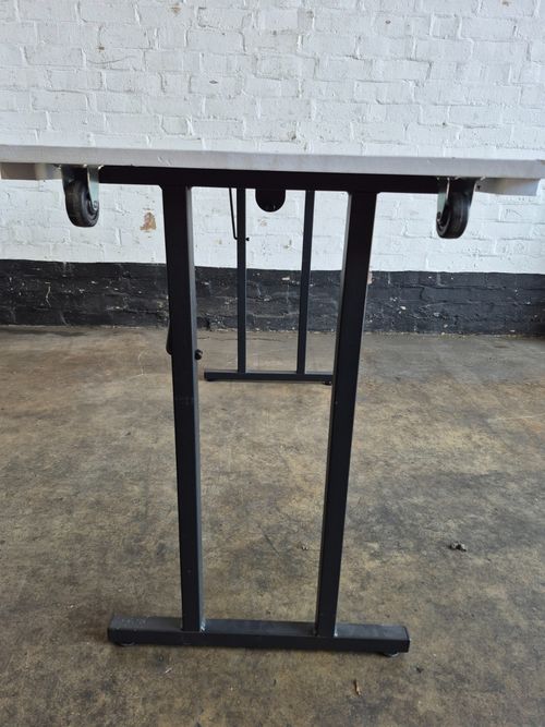 Rollaway Folding Craft & Sewing Table Black/White with wheels — image 10