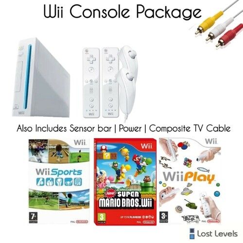 Nintendo Wii Console Bundle | Mario Kart | 2 Controls | Board Also Available