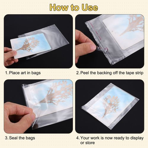 17.3"x 12.6" Acid-Free Picture Sleeve 60Pack Crystal Clear Sleeves Storage Bag — image 5