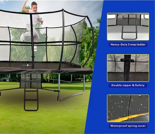 Big Air Super Bounce 8x12ft Rectangular Trampoline with Safety Enclosure Black - — image 6