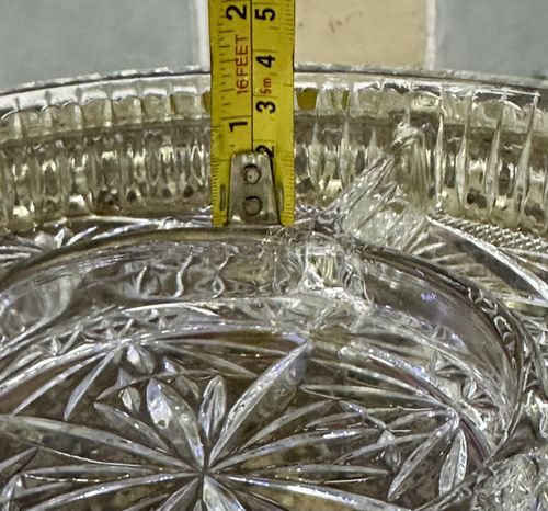 Vintage Mayell England Cut Crystal Divided Serving Dish ELL Silver-plated stand — image 10