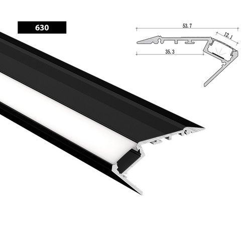 2M Black Aluminium LED Profile Channel with Diffuser – V/U Shape for LED Strips