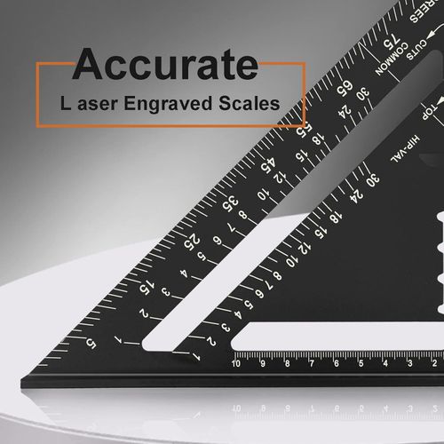 30CM 12" ROOFING SPEED SQUARE ALUMINIUM RAFTER ANGLE MEASURE TRIANGLE GUIDE TOOL — image 3