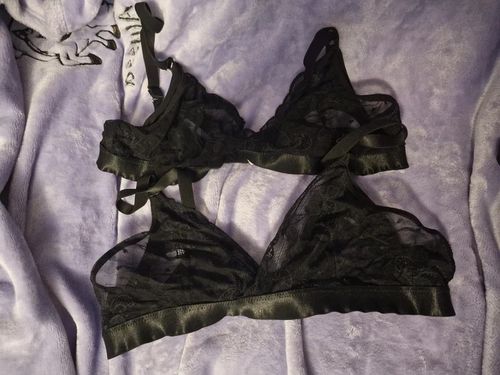 2x black nursing/maternity bras - size L — image 2
