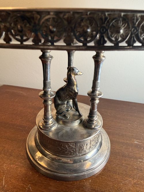 Antique Reed & Barton Figural Greyhound Tazza Centerpiece Silver Plate 10¼" — image 6