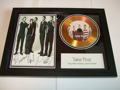 TAKE THAT   SIGNED  DISC  FRAMED 7