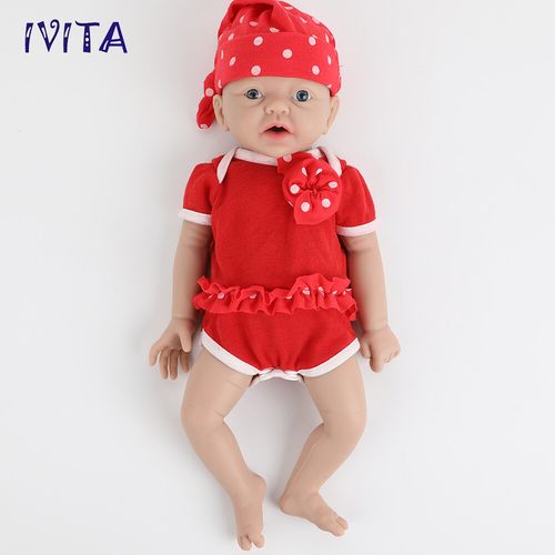 IVITA 15'' Adorable Full Soft Silicone Newborn Baby Lifelike Reborn Doll Infant — image 4