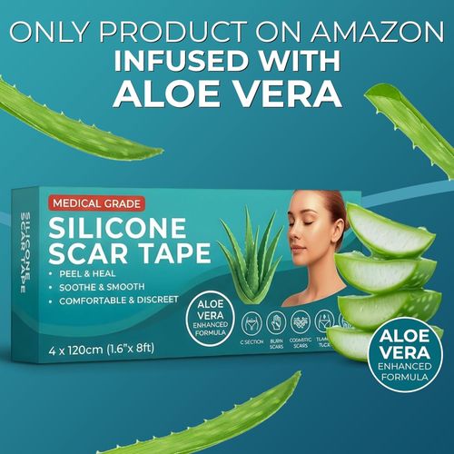 Medical Grade Silicone Scar Tape Aloe Vera 4cm x 1.2M Soft & Discreet — image 5