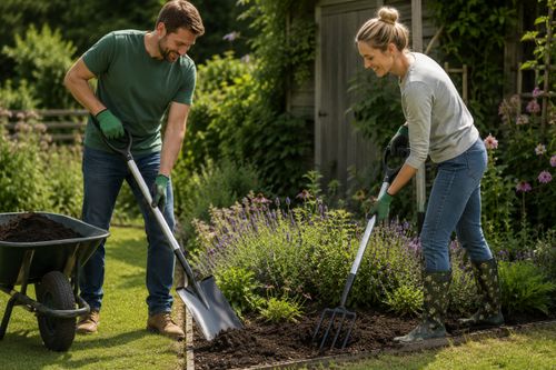 Fibreglass Garden Spade & Fork Set Heavy Duty Digging Tools D Handle 115cm Pair — image 4
