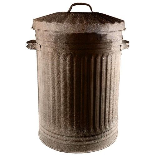90L LARGE COLOURED METAL BIN TRASH CAN DUSTBIN WASTE HORSE ANIMAL FEED WITH LID