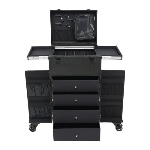 Professional Makeup Case Organizer Travel Case Rolling Makeup Cosmetics Box — image 4