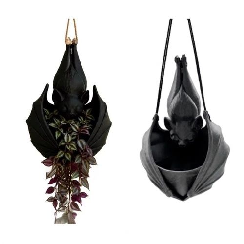 Gothic Style Bat Shaped Hanging Planter Garden Plant Hanger Planter Pot Holder — image 8