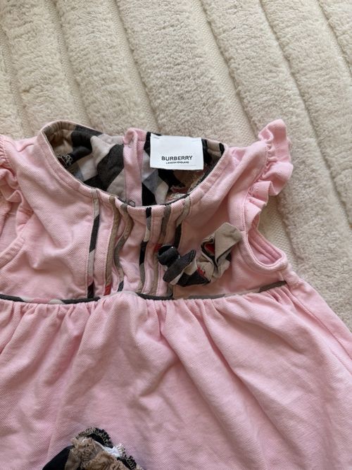 Burberry Baby Girls Pink Cotton A-Line Dress & Check Bloomers 18-24 Months — image 8