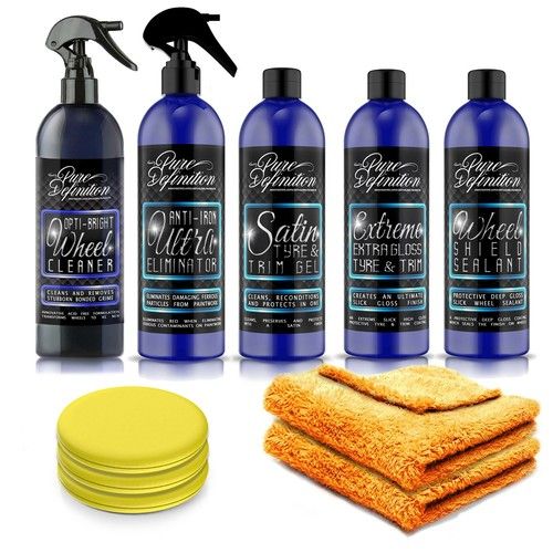 Alloy Wheel Cleaning Kit Tyre Rim Car Set Wash Sealant Pure Definition