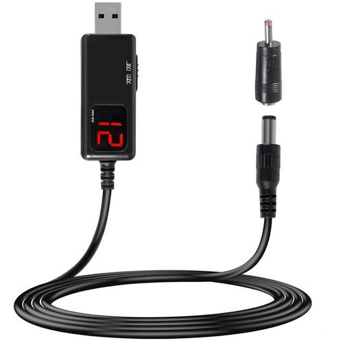 USB Power Step-up Converter, 5V USB to DC 9V 12V Power Cable,with LED Display wi