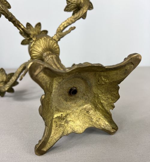 Antique French Brass Candelabra – Ornate 5-Arm Candle Holder (Lot 3604) — image 10