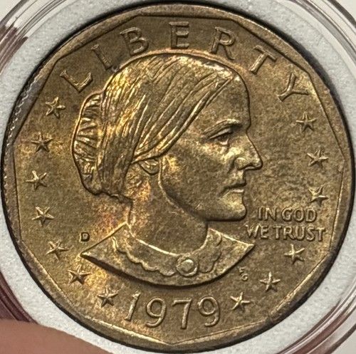 Pristine 1979 D Susan B Anthony Dollar Toned US Mint Coin