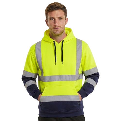 Hi Viz High Visibility Pullover Hoody Safety Workwear Jumper Sweatshirt Hooded