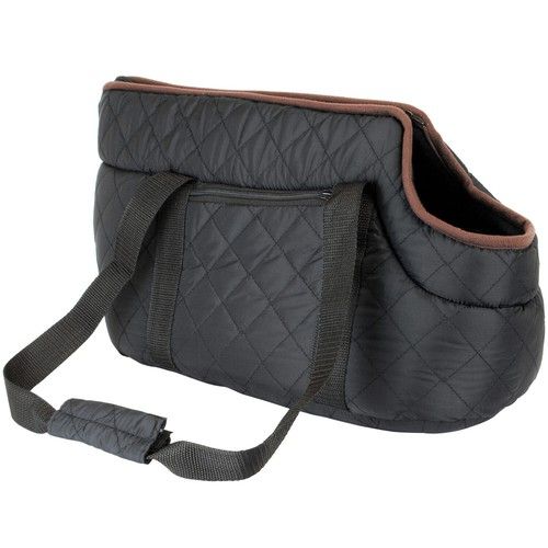 Quilted Pet Carrier Small Dog Puppy Black Handbag Cat Carry Padded Travel Bag