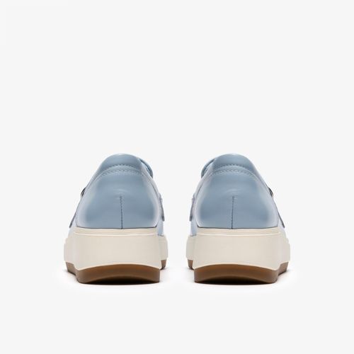Clarks Womens Zylah May Light Blue Leather Loafers,Slip Ons Leather Casual — image 5