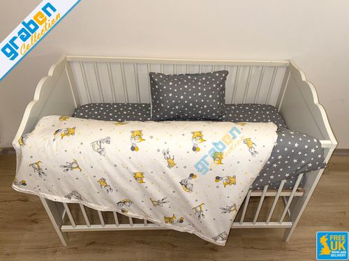 100% COTTON BEDDING SET FOR Cot, Travel Bed, Duvet Cover&Pillowcase 90cm x 120cm — image 11