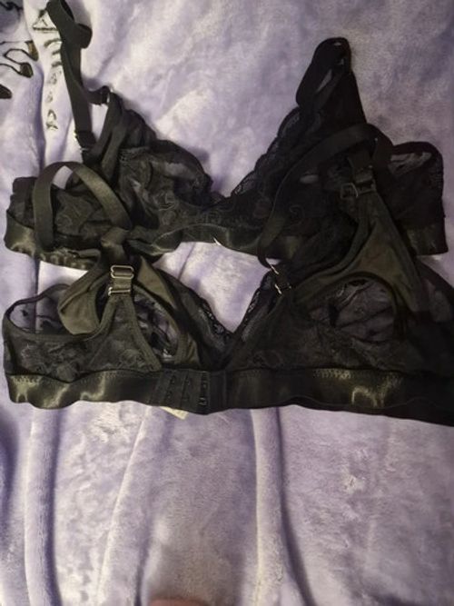 2x black nursing/maternity bras - size L