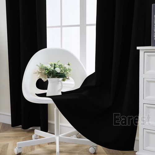 2PCS Blackout Curtains Eyelet Ring Top Thick Thermal Ready Made Pair + Tie Backs — image 5