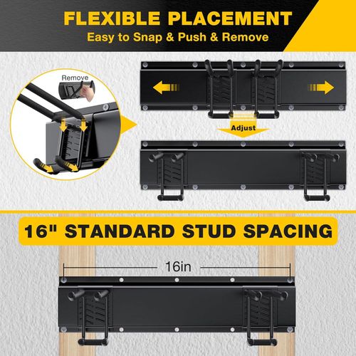3x Garage Garden Tool Holder Storage Rack Shed Wall Mounted Organiser Long Hooks — image 3