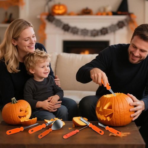 Halloween Pumpkin Carving Stencil Tool DIY Garden Sculpting Decor Party Kit Set — image 8