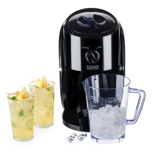LIVIVO Electric Ice Crusher Black Slush Machine with 1L Jug Dual Settings
