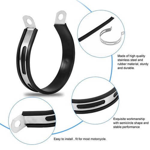 Universal Motorcycle Exhaust Muffler Silencer Hanger Clamp Mount Bracket — image 6