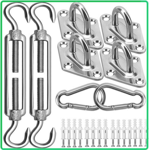 Sun Shade Sail Fixing Kit,Heavy Duty Sun Sail Shade Hardware Stainless Steel