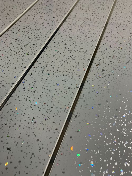 10 Grey Sparkle Chrome Strip Bathroom Cladding PVC Plastic Shower Wall Panels — image 6
