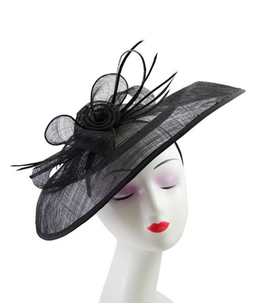 Large Flower Feather Hair Hat Fascinator Headband Wedding Royal Ascot Party